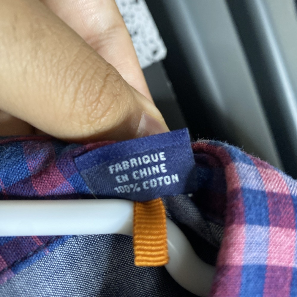 Tommy Bahama Men's Large Purple Plaid Long Sleeve‎ Button Front Shirt - Picture 5 of 7